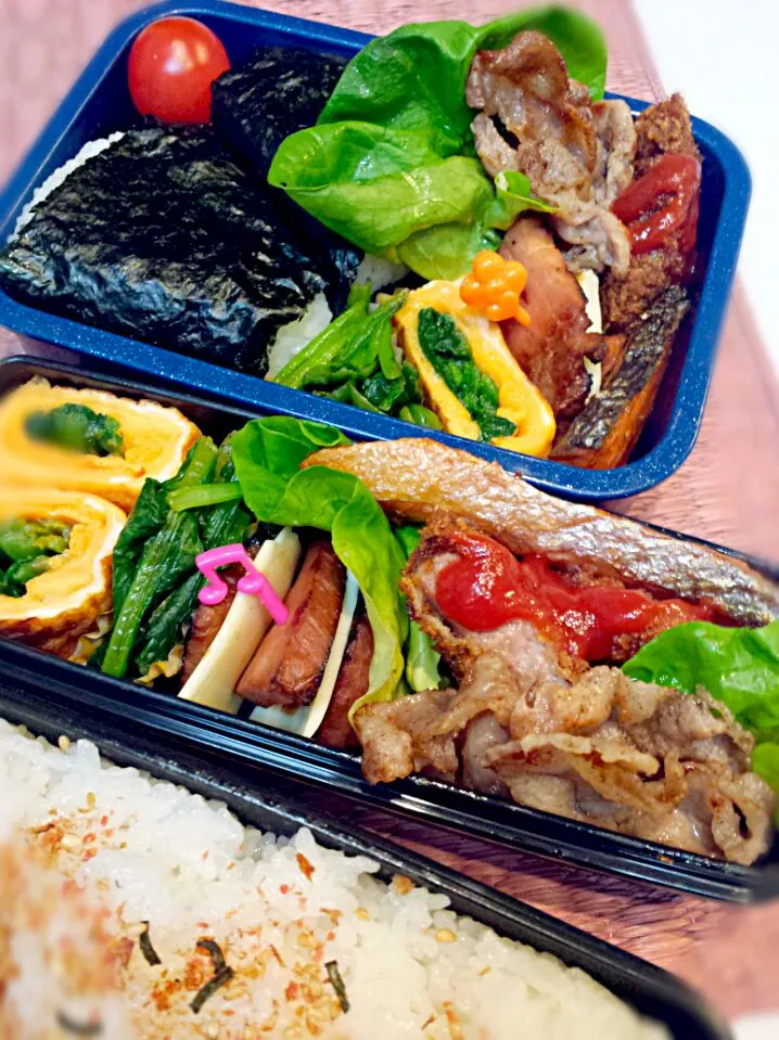 Snapdishの料理写真:りょうちん&とーさんのお弁当 2/13|くみ。さん