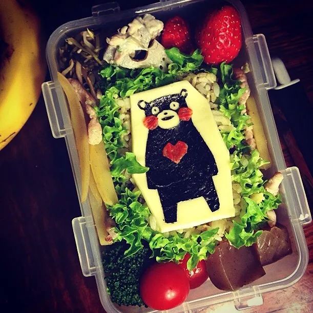 KUMAMON 🐻 Fried rice Bento ♥️ くまモン炒飯弁当|Yuka Nakataさん