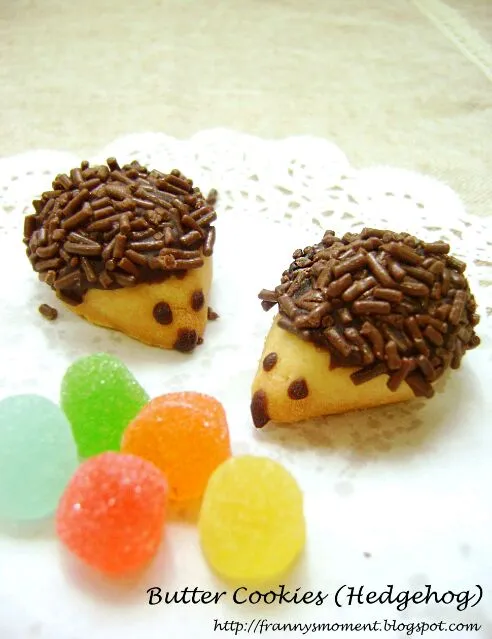 Hedgehog butter cookies ( chocolate chip)|Frannyさん