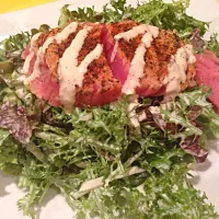 Snapdishの料理写真:Fresh Ahi salad with vinegar  mayonnaise dressing|yukさん