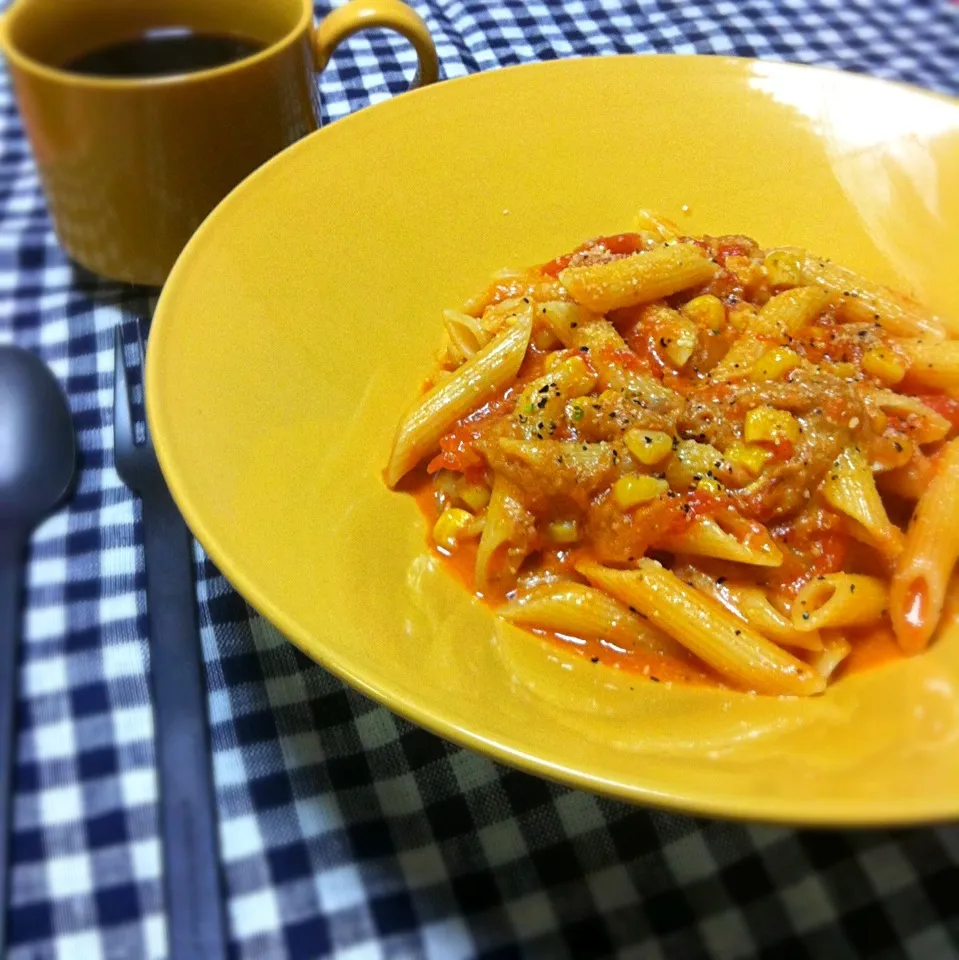 Tuna&corn tomato cream penne 🍅🍴|welcomeizumiさん