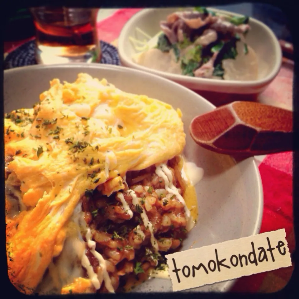 Snapdishの料理写真:今日のトモコンダテはオムのせカレーリゾット🍛🍳🍴💨✨|🇯🇵ともこちゃん。さん