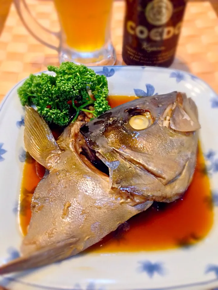 カンパチのカマとカブトの煮付け🐟|おかっぴーさん