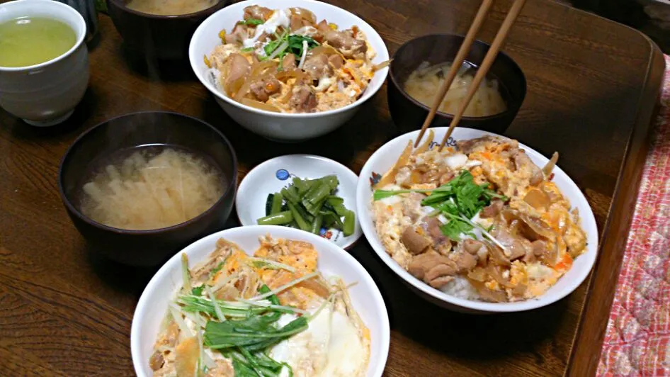 親子丼＆大根の味噌汁|えっちゃんさん