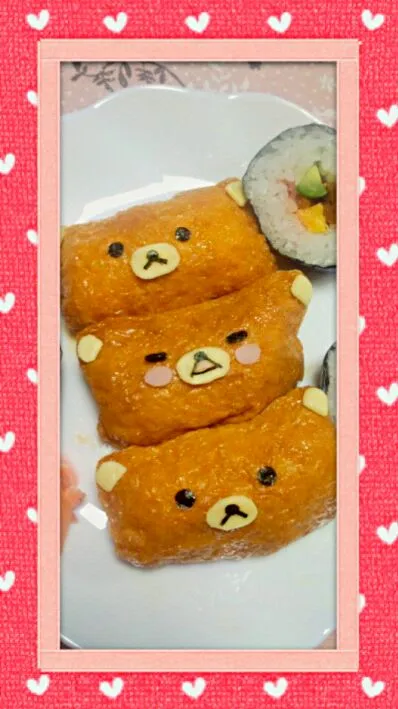 Snapdishの料理写真:3段重ねのリラックマいなり♡♡♡|りゃんこ♪さん