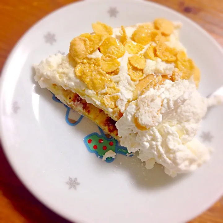 Snapdishの料理写真:ダンナさんからの逆チョコならぬパンケーキ|Fukunaka Mihoさん