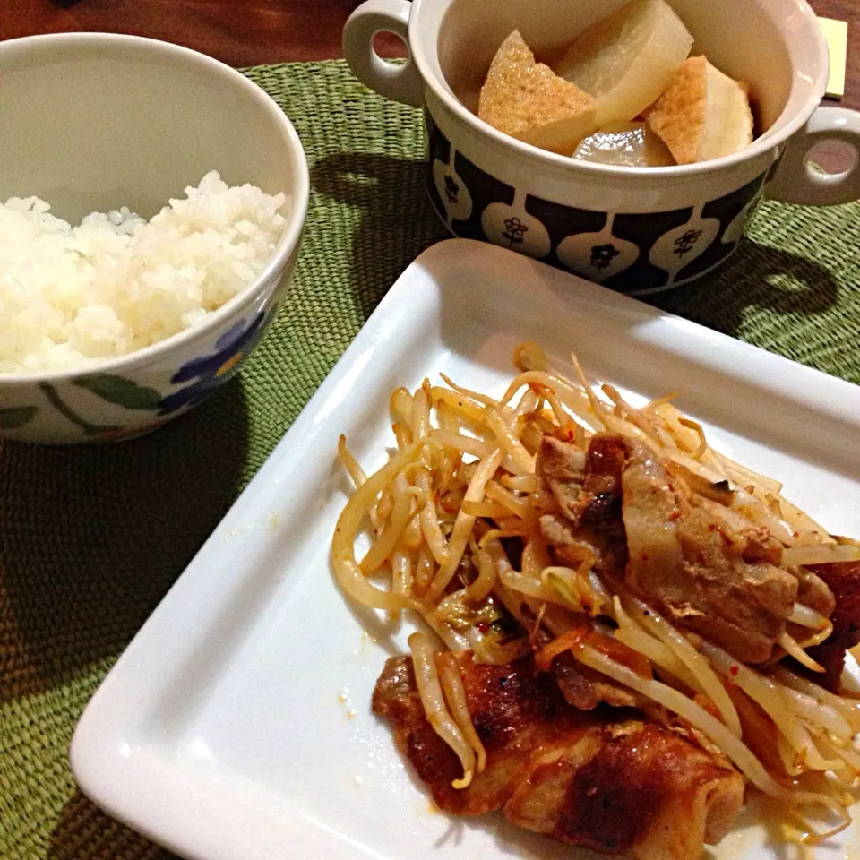 豚キムチ、厚揚げと大根の炊いたん|今日の献立さん