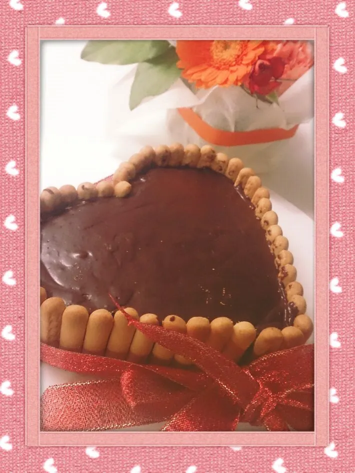 シャルロット風チョコケーキ。愛する旦那様に、結婚して初のバレンタイン(*´∀｀)|Reikoさん