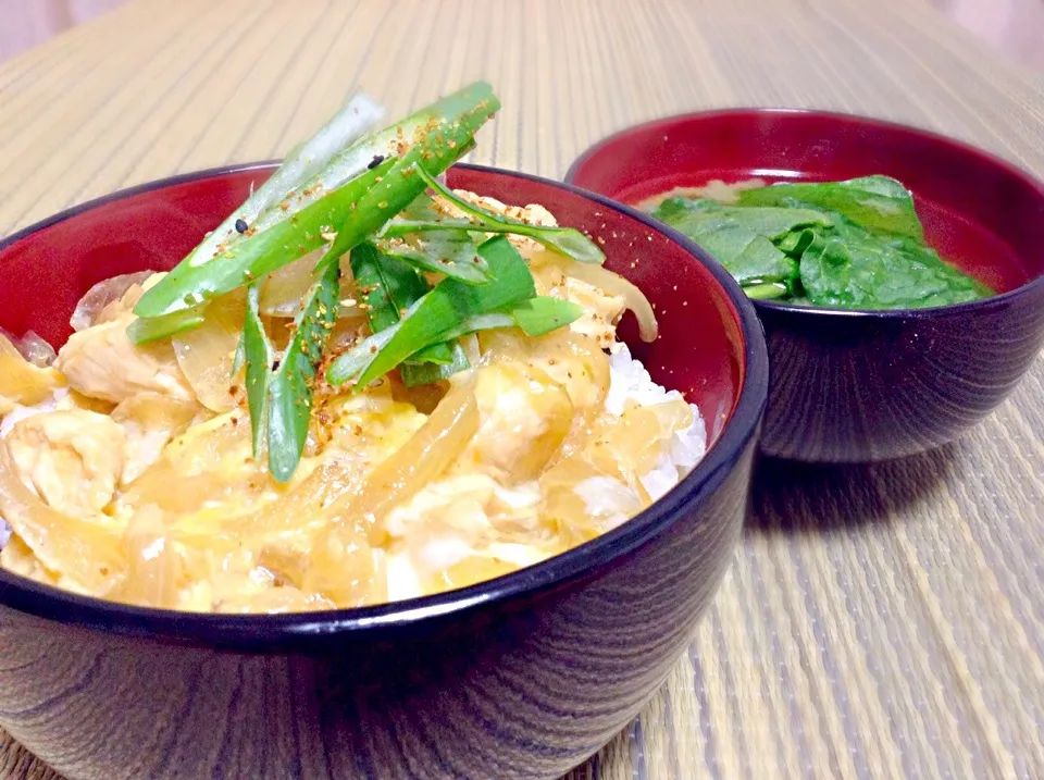 独りで考えた親子丼+味噌汁|浦島太郎さん