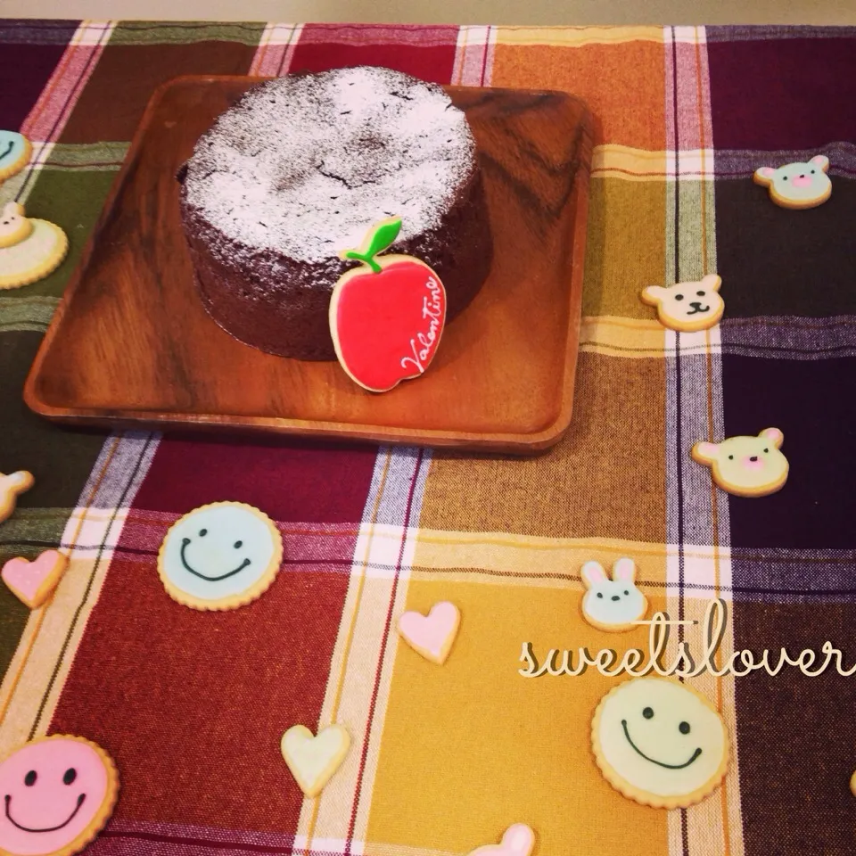 gateau au chocolat  と  icing cookie|くぅさんさん