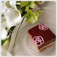 Snapdishの料理写真:Happy Valentine ♡Wチョコムースケーキ