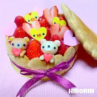 Snapdishの料理写真:リラックマのバレンタイン💝 苺のシャルロットケーキ♡