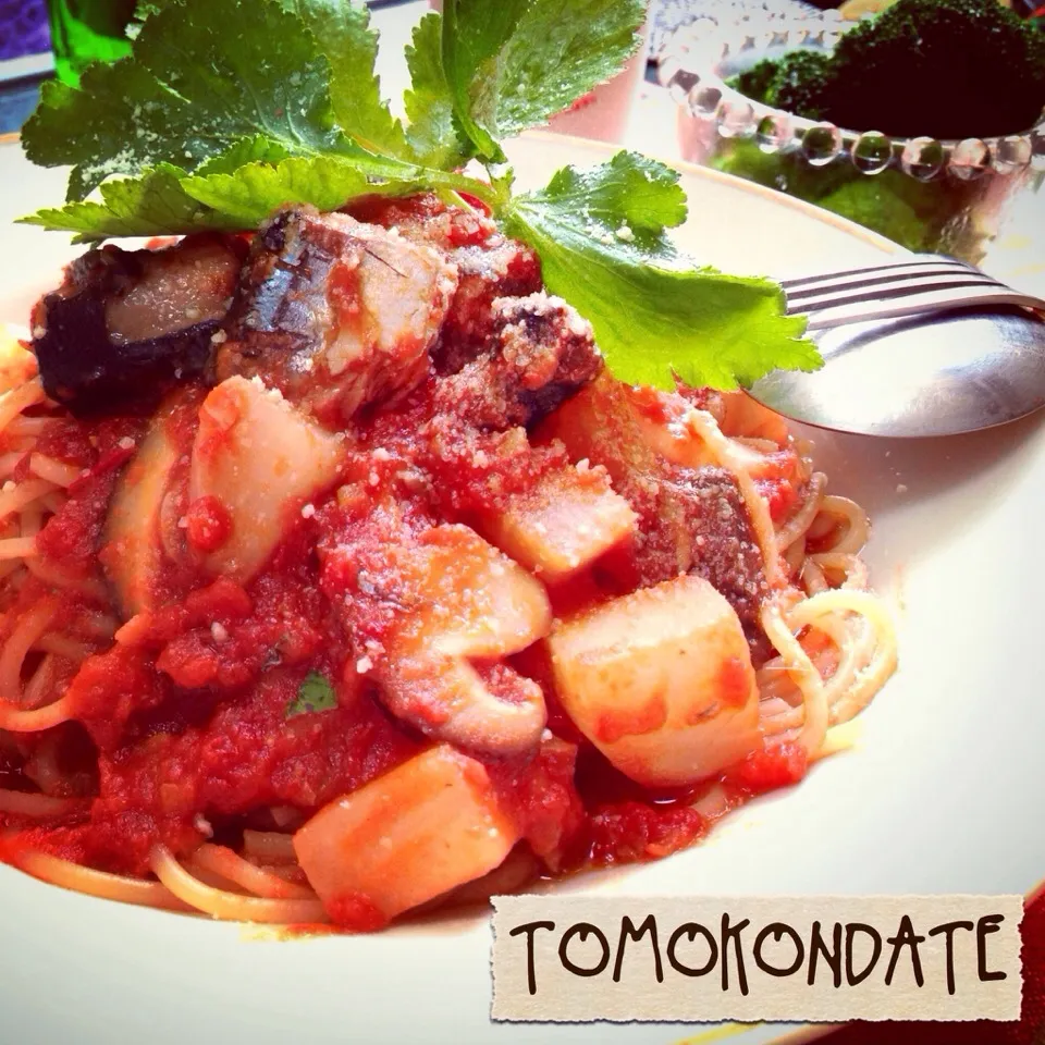 今日のトモコンダテはさんまの味噌煮缶でトマトパスタ🐟🍅🍴💨✨|🇯🇵ともこちゃん。さん