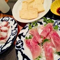 Snapdishの料理写真:京都あげ、生ハム、たこぶつ…味の競演|darlintontonさん