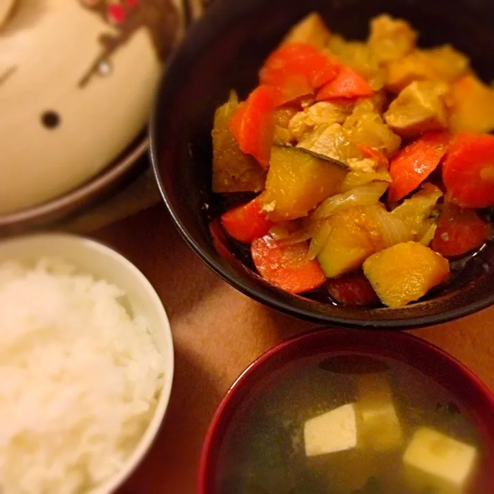 鶏肉とカボチャの煮物|ともえさん