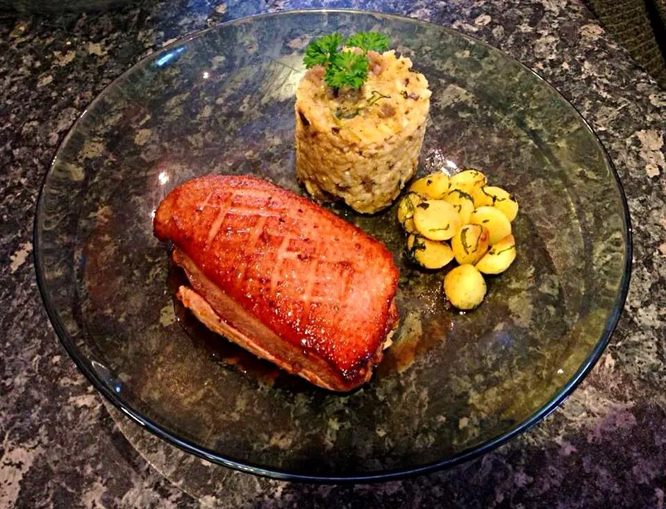 Spices Duck Breast・Basil Sauté Parsnip・Pumpkin Risotto|Gloriaさん