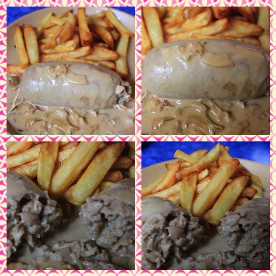 Snapdishの料理写真:Andouillette sauce moutarde. Frites Maison|PHILIPPEさん