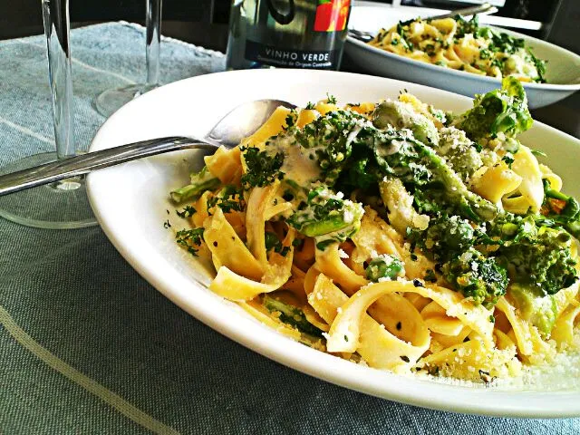 Yuka NakataさんのSpring Tagliatelle with lemon cream sauce 🍋 春のタリアテッレ レモンクリームソース|麻紀子さん