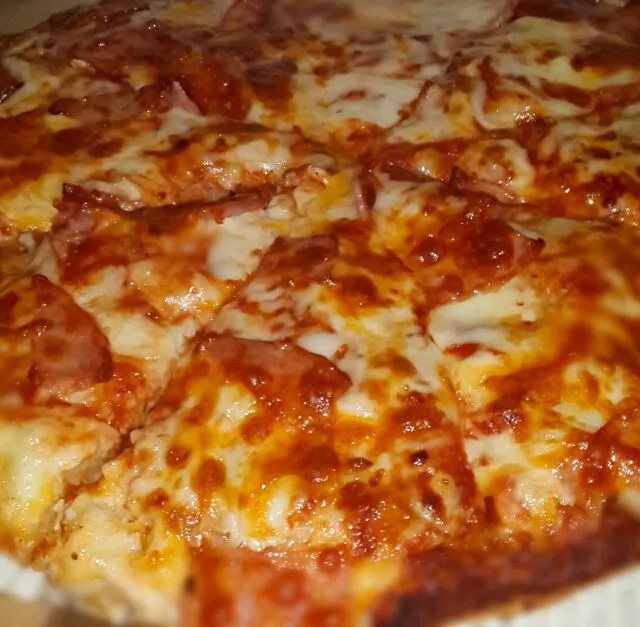 Ham nd cheese pizza.|Melissa Dukharanさん