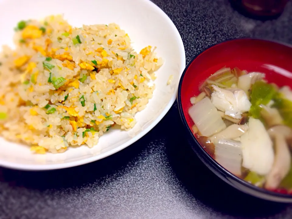 ♡ちりめんじゃこのチャーハン＆たいのゆずこしょうスープ♡|千奈津さん