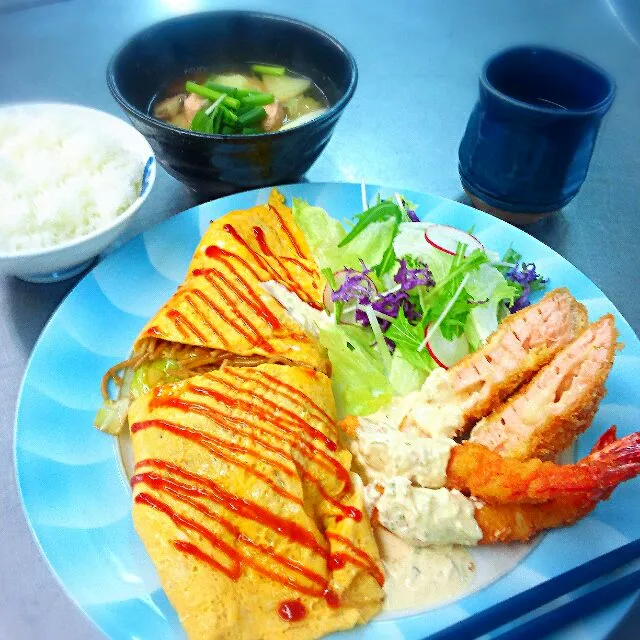 オム焼そば定食。|三森幹宏さん