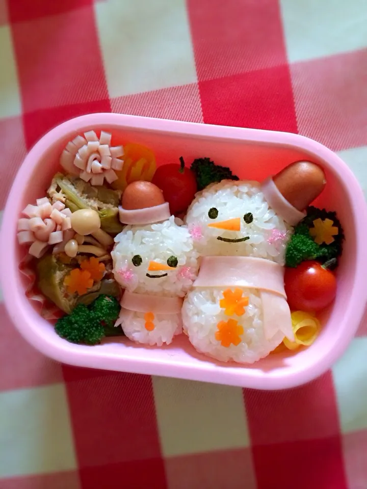 雪だるま親子弁当|hanakoさん