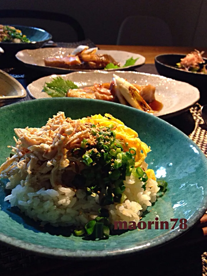 鶏飯風 鶏ムネ肉の炊き込みご飯  ネギダレ風味  ( •ॢ◡-ॢ)-♡|CHINAMIさん