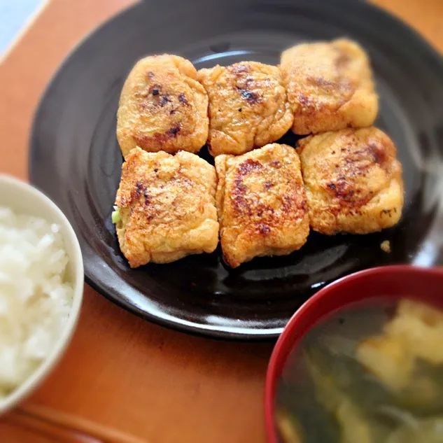 餃子風油揚げ包み焼き|ともえさん