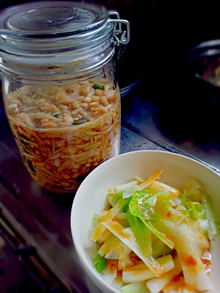 手作りなめ茸とウルイの酢味噌和え|よっちさん