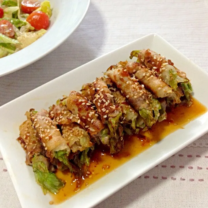 pork wrapped lettuce|Karen Leeさん