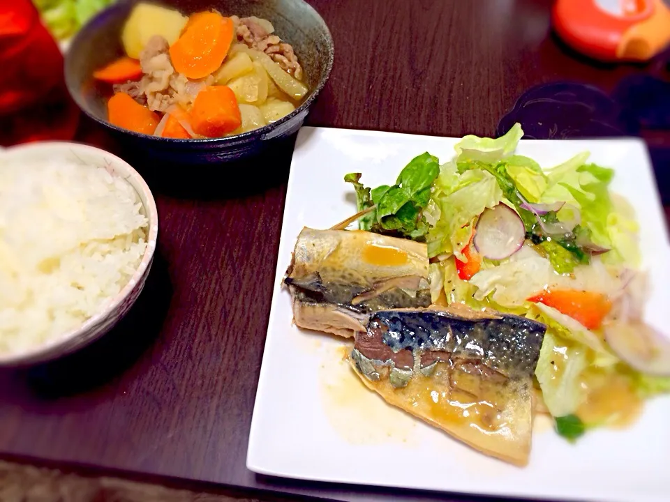 サバの味噌煮と肉じゃが|まりさん