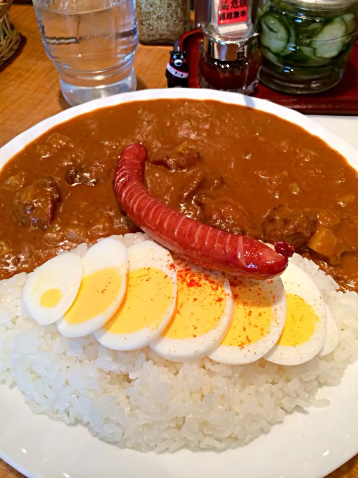 パク森市ヶ谷店の大吉カレー！ゆでたまごソーセージ載せ 2014#76 (835)|大阪カレー部長さん