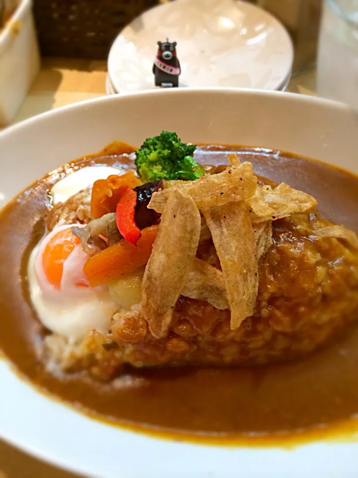 Snapdishの料理写真:マダム•カリーのヘルシー野菜カレーやや大盛り温玉載せ！2014#75 (834)|大阪カレー部長さん