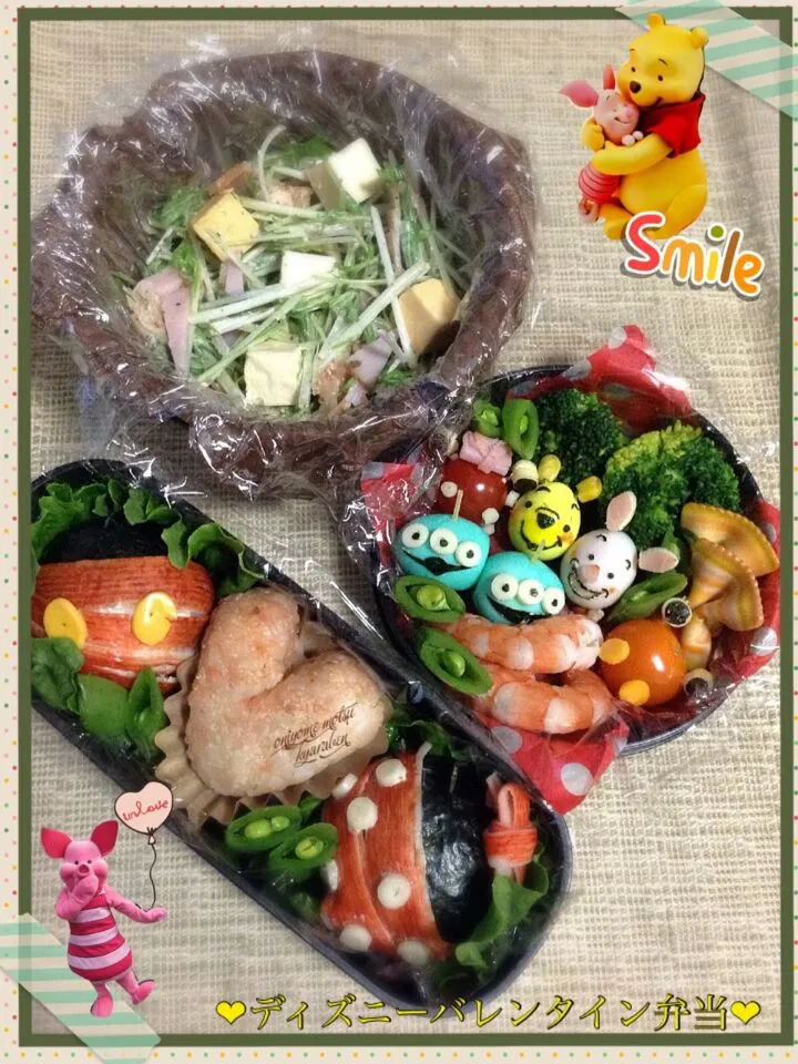 Snapdishの料理写真:ディズニーバレンタイン弁当|oniyome motsuさん