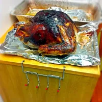 beer and apple juice bacon wrapped braised turkey w stuffing and gravy|matt hatchewさん