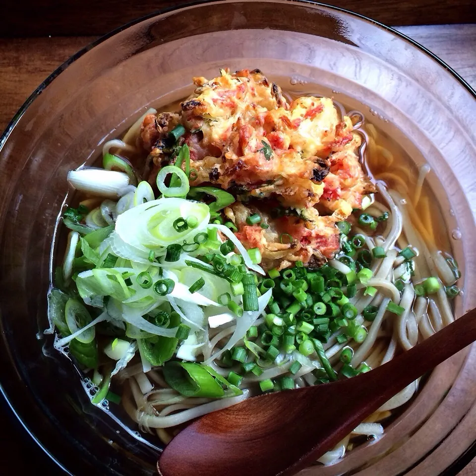 Snapdishの料理写真:Tenpura(kakiage)soba of Sakura shrimp 桜海老のかき揚げそば|AYANOさん