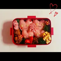 Snapdishの料理写真:バレンタインハートお弁当|Hiromiさん