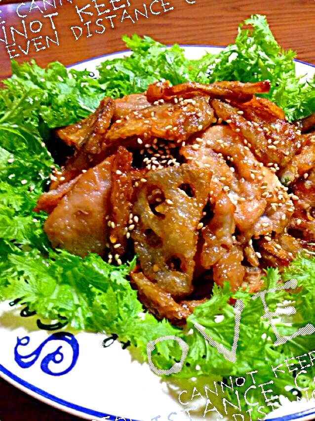 メイスイさんのごぼう&れんこんの甘ダレ揚げ🐷肉入り|きょうこさんさん