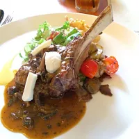 Mustard & garlic marinated veal chop|Grace Tjiaさん