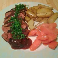 Duck with pomegranate sauce|rachel croteauさん