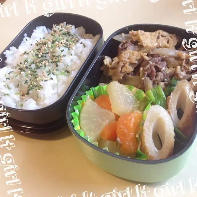 牛ごぼうの卵とじ弁当＊|タクローさん