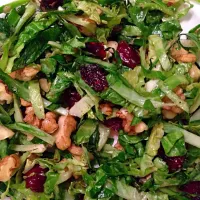 Snapdishの料理写真:Brussel Sprouts Walnut Cranberry Salad|Saroum Aimeeさん