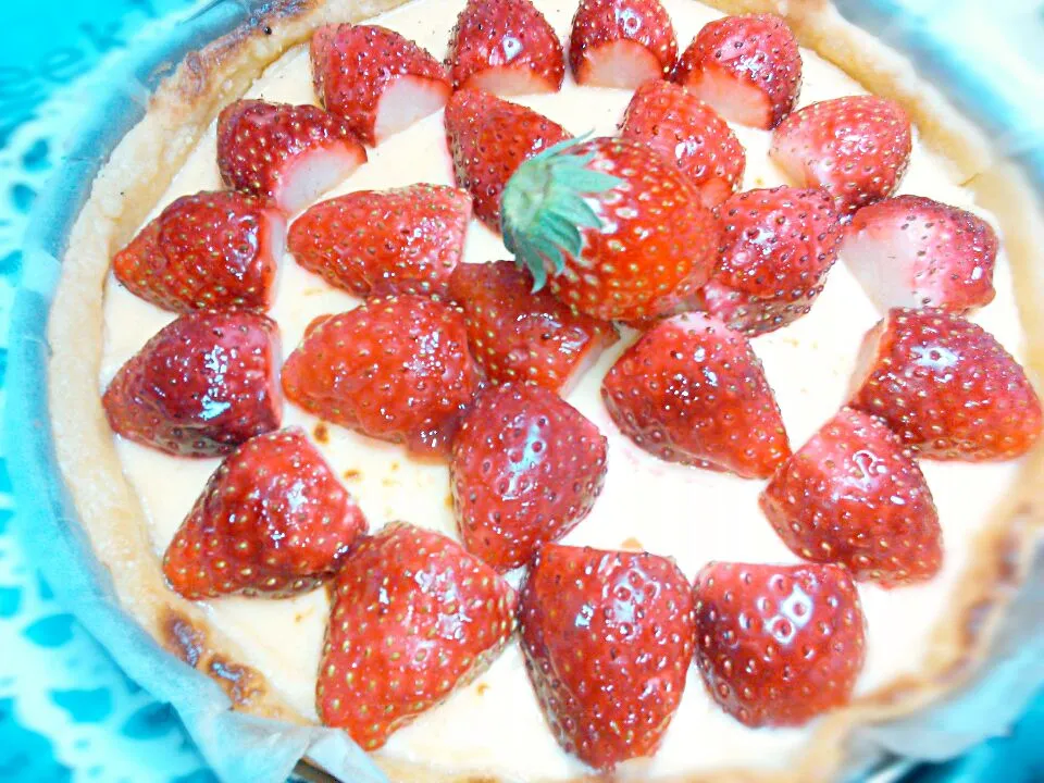 くららっチのグリルパンdeヨーグルトチーズケーキのブルーベリータルト❤作ったよ～ｯ!!|じゅんじゅんさん