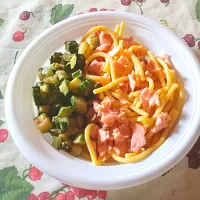 Snapdishの料理写真:bucatini con salmone e zucchine|Angelica Effy Giglioさん