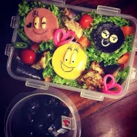 Snapdishの料理写真:Barbapapa ♥️Rice Ball Lunch Box.  バーバパパのおにぎり弁当