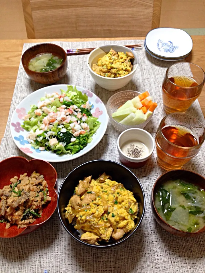 親子丼練習中の夜ご飯|ゆみこさん