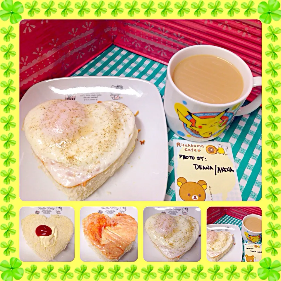 Snapdishの料理写真:Heart pan and egg ... Breakfast|Deana/Akinaさん