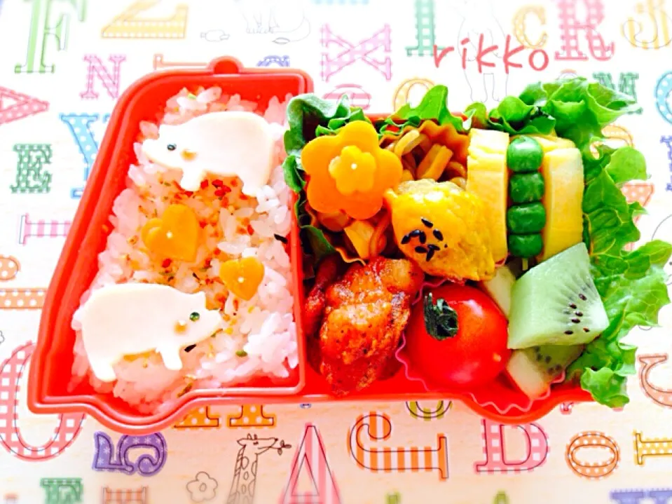 今日も！子ぶたツインズのお弁当〜⭐️|rikkoさん