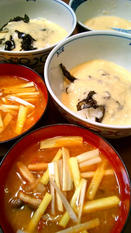 とろろ飯と黄ニラの味噌汁|日本だんらん協会さん