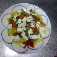 Health  salad  Cotti cheese and pane apple or olive mix  rad yewoll pepprika mix and Lem Diresing|vijaytokasさん